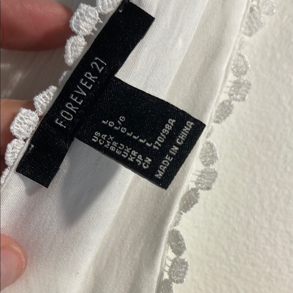 Forever 21 Off-White Tiered Ruffled Midi Dress Size Large - Picture 5 of 6